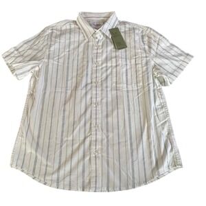 Goodfellow & Co Mens Blue White Striped SS Poplin Shirt L NWT